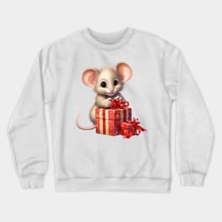 Baby Christmas Mouse With Gift Crewneck Sweatshirt